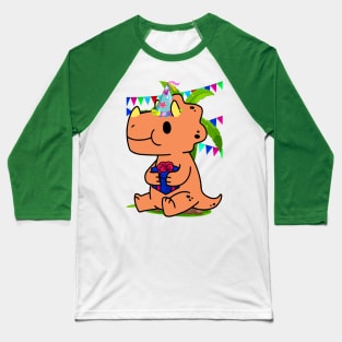 CUTE TRICERAPTOPS BIRTHDAY Baseball T-Shirt